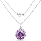 6.50 Carat Genuine Amethyst .925 Sterling Silver Pendant