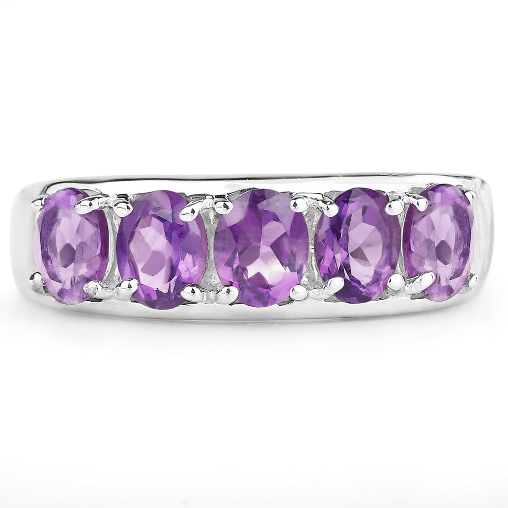 1.70 Carat Genuine Amethyst .925 Sterling Silver Ring
