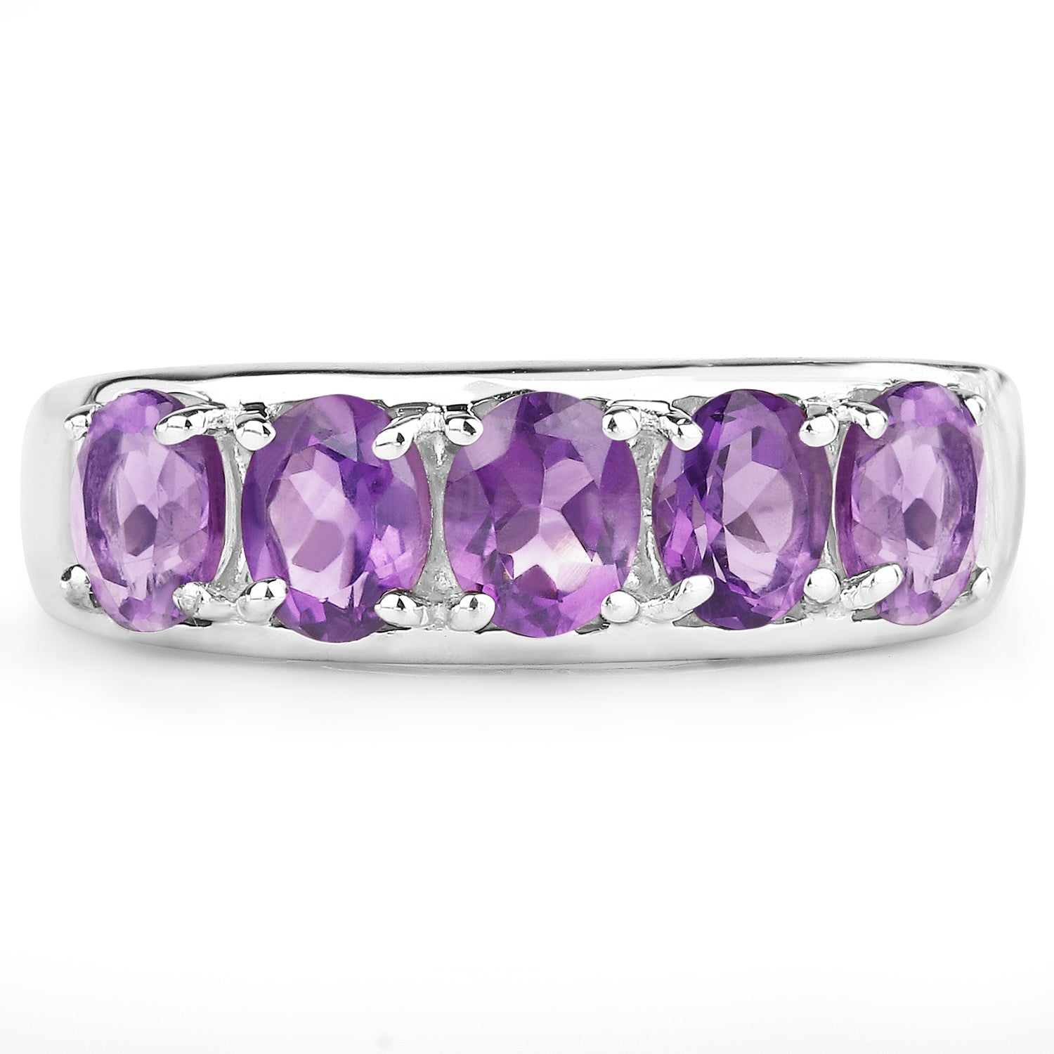 1.70 Carat Genuine Amethyst .925 Sterling Silver Ring