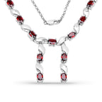 7.65 Carat Genuine Garnet .925 Sterling Silver Necklace