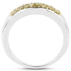0.22 Carat Genuine Yellow Diamond .925 Sterling Silver Ring