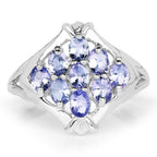 1.53 Carat Genuine Tanzanite .925 Sterling Silver Ring