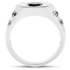1.53 Carat Genuine Black Diamond .925 Sterling Silver Ring