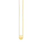 14k Yellow Gold Necklace with Polished Round Diamond Pendant
