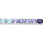 12.04 Carat Genuine Multi Stone .925 Sterling Silver Bracelet