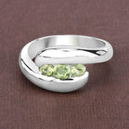 0.56 Carat Genuine Peridot .925 Sterling Silver Ring