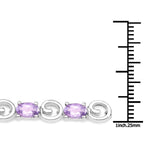 6.88 Carat Genuine Amethyst .925 Sterling Silver Bracelet