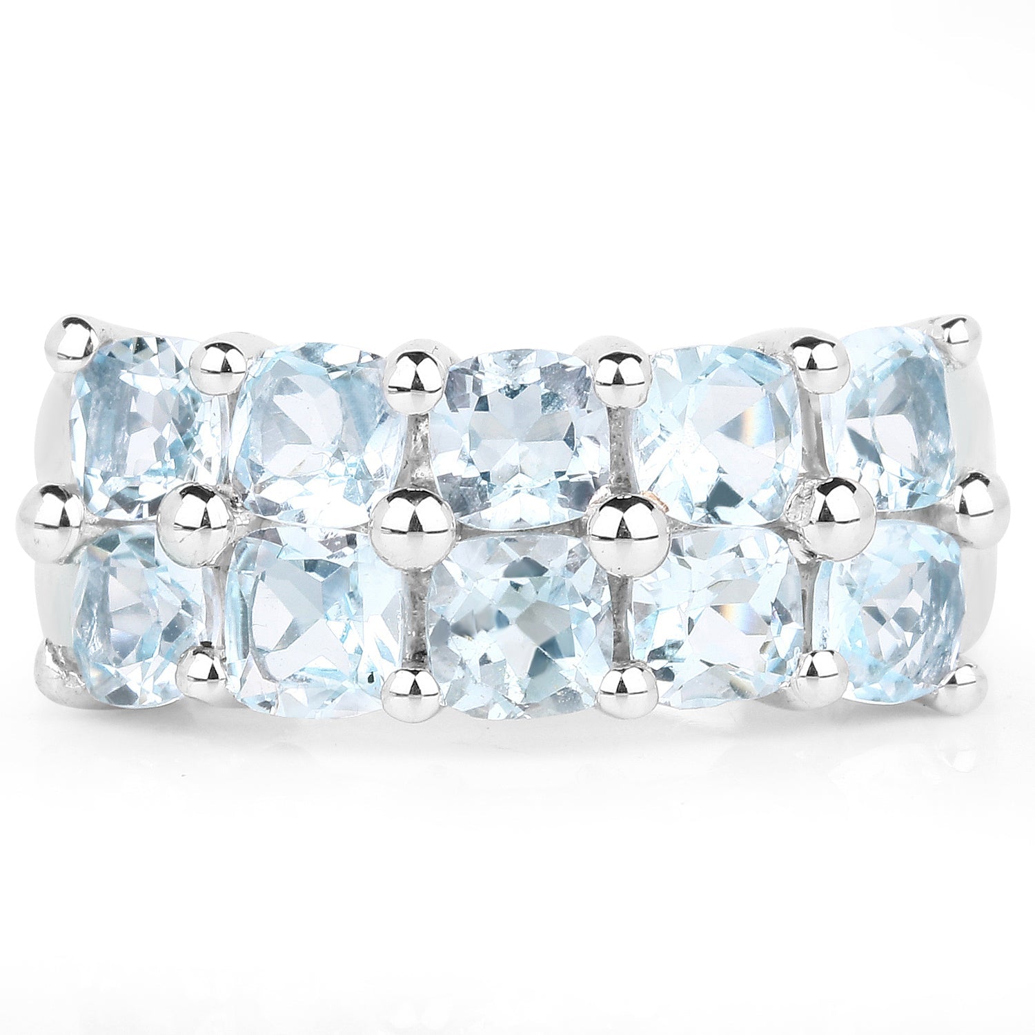 3.60 Carat Genuine Blue Topaz .925 Sterling Silver Ring