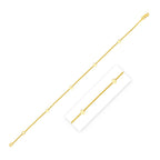 14k Yellow Gold Polished Station Heart Anklet (1.00 mm)