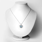 2.66 Carat Genuine Blue Topaz and White Topaz .925 Sterling Silver Pendant