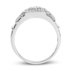 14K White Gold Plated 0.21 Carat Genuine White Diamond .925 Sterling Silver Ring