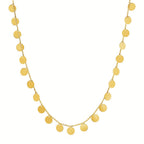 Gargantilla con discos pulidos en oro amarillo de 14k