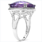 11.93 Carat Genuine Amethyst .925 Sterling Silver Ring