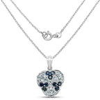 2.73 Carat Genuine Blue Sapphire and Aquamarine .925 Sterling Silver Pendant