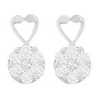 14K White Gold 1 1/4 cttw Round Cut Diamond Earrings (H-I, I1-I2)