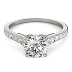 14k White Gold Diamond Engagement Ring With Single Row Band (1 3/4 ct. t.w.)