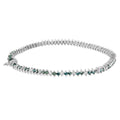 14K White Gold Round-Cut White and Blue Diamond Fashion Bracelet (3.70 cttw, H-I Color, SI1-SI2 Clarity)