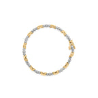 10K Two-Tone Gold 1/2 Cttw Diamond Alternating 3-Stone and X-Link 7" Bracelet (I-J Color, I2-I3 Clarity)