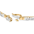 10k Yellow Gold 1.00 Cttw Baguette-Cut Channel Diamond Link Bracelet
