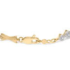 10k Gold 1/3 Cttw Diamond Miracle Set Alternating Bar and Link Bracelet (I-J Color, I1-I2 Clarity) - 7.75" Inches
