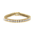14K Yellow Gold 3.0 Cttw Princess Cut Quad Invisible Set Tennis Bracelet (H-I Color, SI1-SI2 Clarity) - 7"