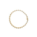 10K Yellow Gold Plated .925 Sterling Silver 2.0 Cttw Round Diamond Cluster "X" Shaped Link Bracelet (H-I Color, I3 Clarity) - 7"
