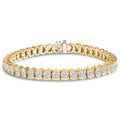 14K Yellow Gold 8.00 Carat Total Weight Half Bezel Set Diamond Tennis Bracelet (H-I Color, SI2-I1 Clarity) - 7" Inches