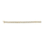 14K Yellow Gold 5.50 Cttw Round and Baguette Diamond Link Bracelet