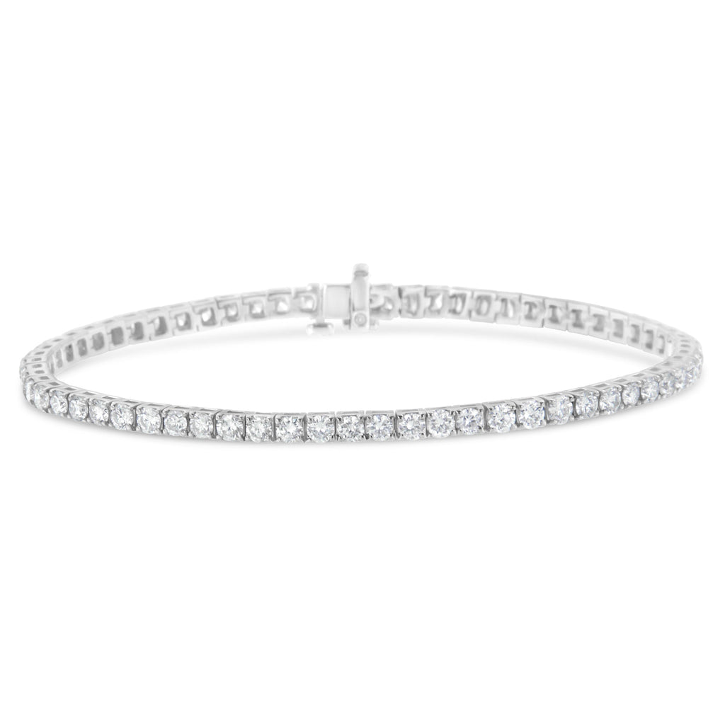 IGI Certified 5.0 Cttw Cut Diamond 14K White Gold Classic 7" Tennis Bracelet (H-I Color, I1-I2 Clarity)