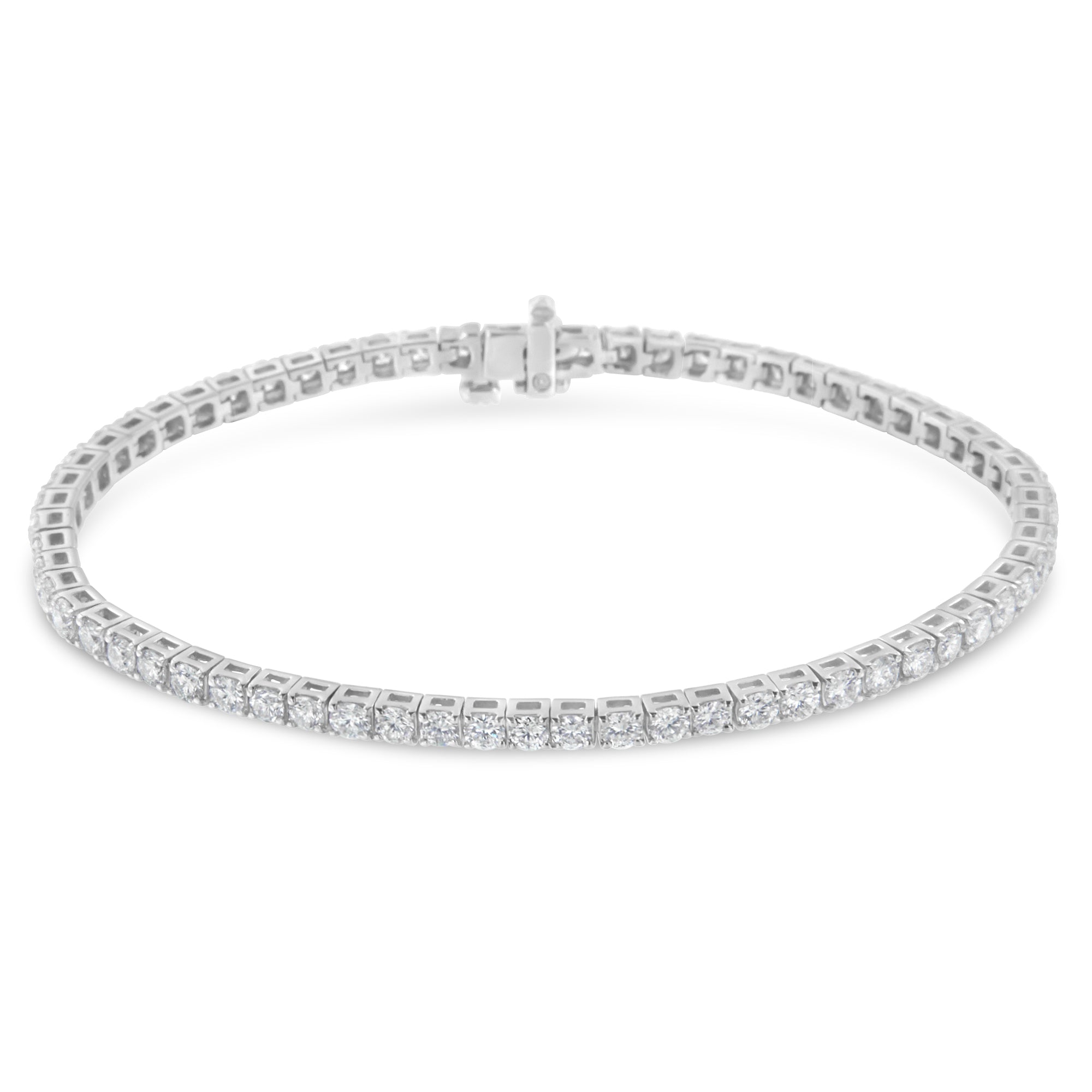 IGI Certified 5.0 Cttw Cut Diamond 14K White Gold Classic 7" Tennis Bracelet (H-I Color, I1-I2 Clarity)