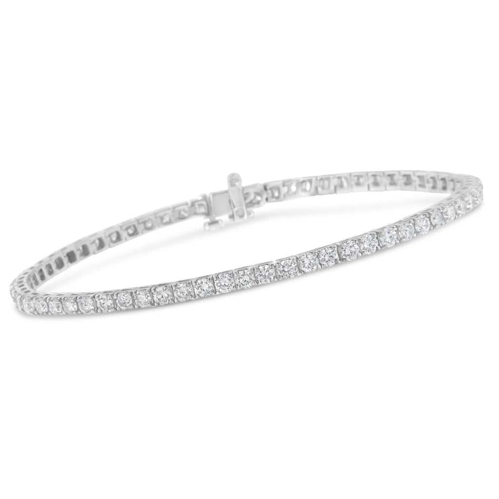 IGI Certified 5.0 Cttw Cut Diamond 14K White Gold Classic 7" Tennis Bracelet (H-I Color, I1-I2 Clarity)