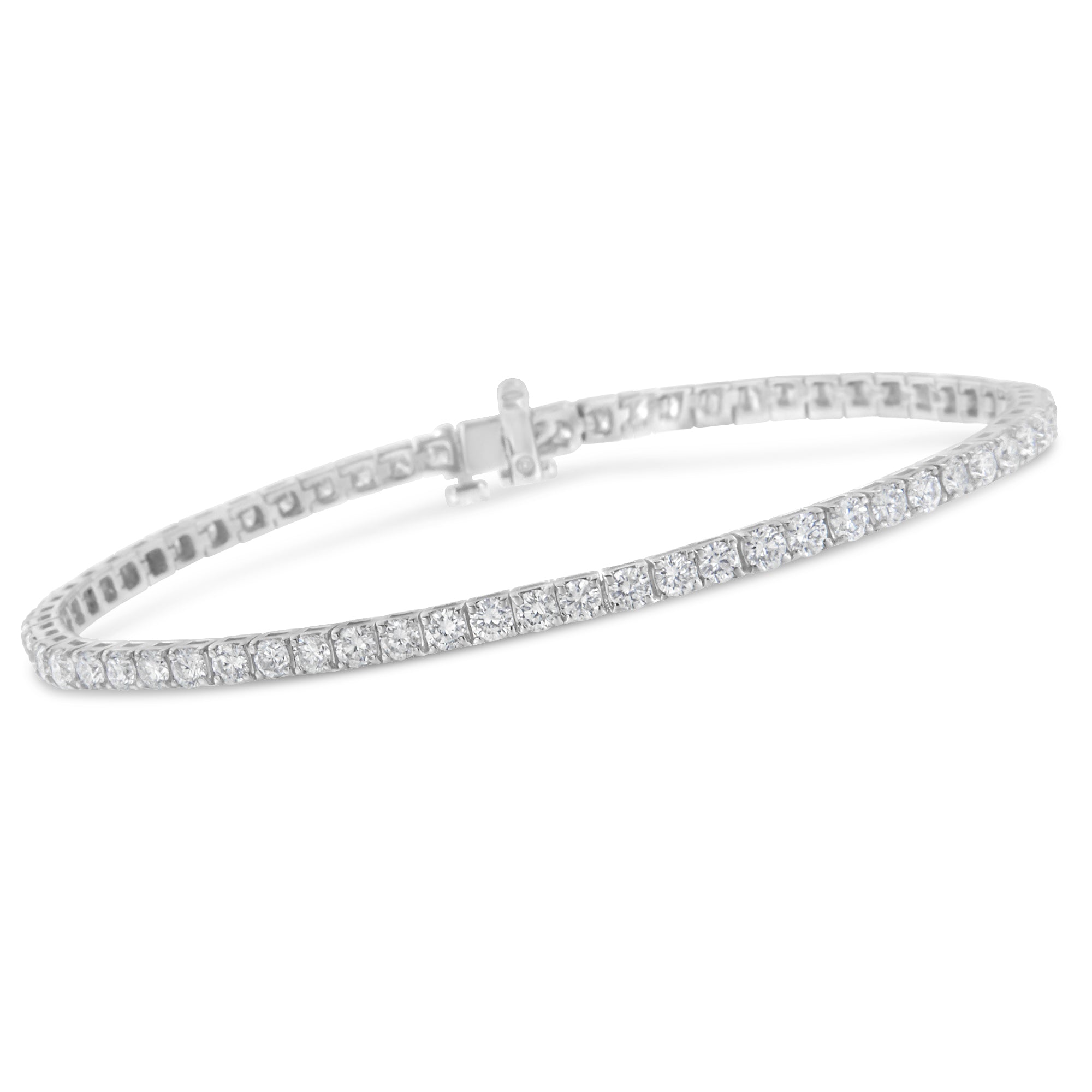 IGI Certified 5.0 Cttw Cut Diamond 14K White Gold Classic 7" Tennis Bracelet (H-I Color, I1-I2 Clarity)