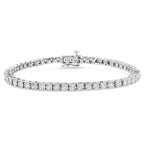 10K White Gold 1/2 Cttw Real Diamond Illusion-Set Miracle Plate Tennis Bracelet (I-J Color, SI2-I1 Clarity) - Size 7.5"