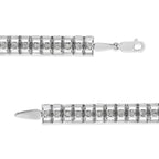 .925 Sterling Silver 1.0 Cttw Rose Cut Diamond Double-Link 7" Tennis Bracelet (I-J Color, I3 Clarity)