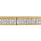 14K Yellow Gold Princess Cut Diamond Banded Bracelet (1.00 cttw, G-H Color, VS1-VS2 Clarity)