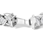 14K White Gold 8 1/5 Cttw Diamond Geometric Twisted Link Bracelet
