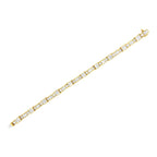 14K Yellow Gold 7.0 Cttw Baguette Cut Diamond Alternating Box and Wave Link Bracelet (G-H Color, VS1-VS2 Clarity) - 7" Inches