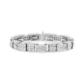14K White Gold 10 5/8 Cttw Diamond Panel Link Bracelet - 7" Inches