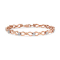 10K Rose Gold Plated .925 Sterling Silver 1/2 Cttw Diamond Infinity Link Tennis Bracelet (H-I Color, I2-I3 Clarity) -7"