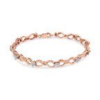 10K Rose Gold Plated .925 Sterling Silver 1/2 Cttw Diamond Infinity Link Tennis Bracelet (H-I Color, I2-I3 Clarity) -7â€