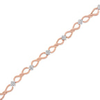 10K Rose Gold Plated .925 Sterling Silver 1/2 Cttw Diamond Infinity Link Tennis Bracelet (H-I Color, I2-I3 Clarity) -7â€