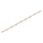 10K Rose Gold 1.0 Cttw Diamond Infinity Loop and Swirl Link Bracelet (I-J Color, I2-I3 Clarity) - 7.25" Inches