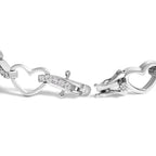 10K White Gold 2.0 Cttw Diamond Heart Link Bracelet