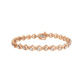 .925 Sterling Silver 1/4 Cttw Diamond Miracle-Set Teardrop Shaped 7" Link Bracelet (I-J Color, I3 Clarity)