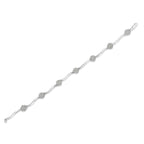 .925 Sterling Silver 1/4 Cttw Diamond Cluster Miracle-Set Station & Twisted Bar 7" Tennis Bracelet (H-I Color, I2-I3 Clarity)