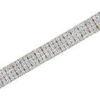 IGI Certified 14K Yellow Gold Plated Sterling Silver 10.0 Cttw Diamond 4 Row Tennis Bracelet