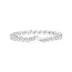 .925 Sterling Silver 1/2 Carat Total Weight Round Diamond Halo S-Link Bracelet (I-J Color, I2-I3 Clarity) - 7.25"