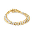10K Yellow Gold 5.0 Carat Total Weight Diamond Double Row S-Link Cuban Bracelet (J-K Color, I2-I3 Clarity) - 7.25" Inches
