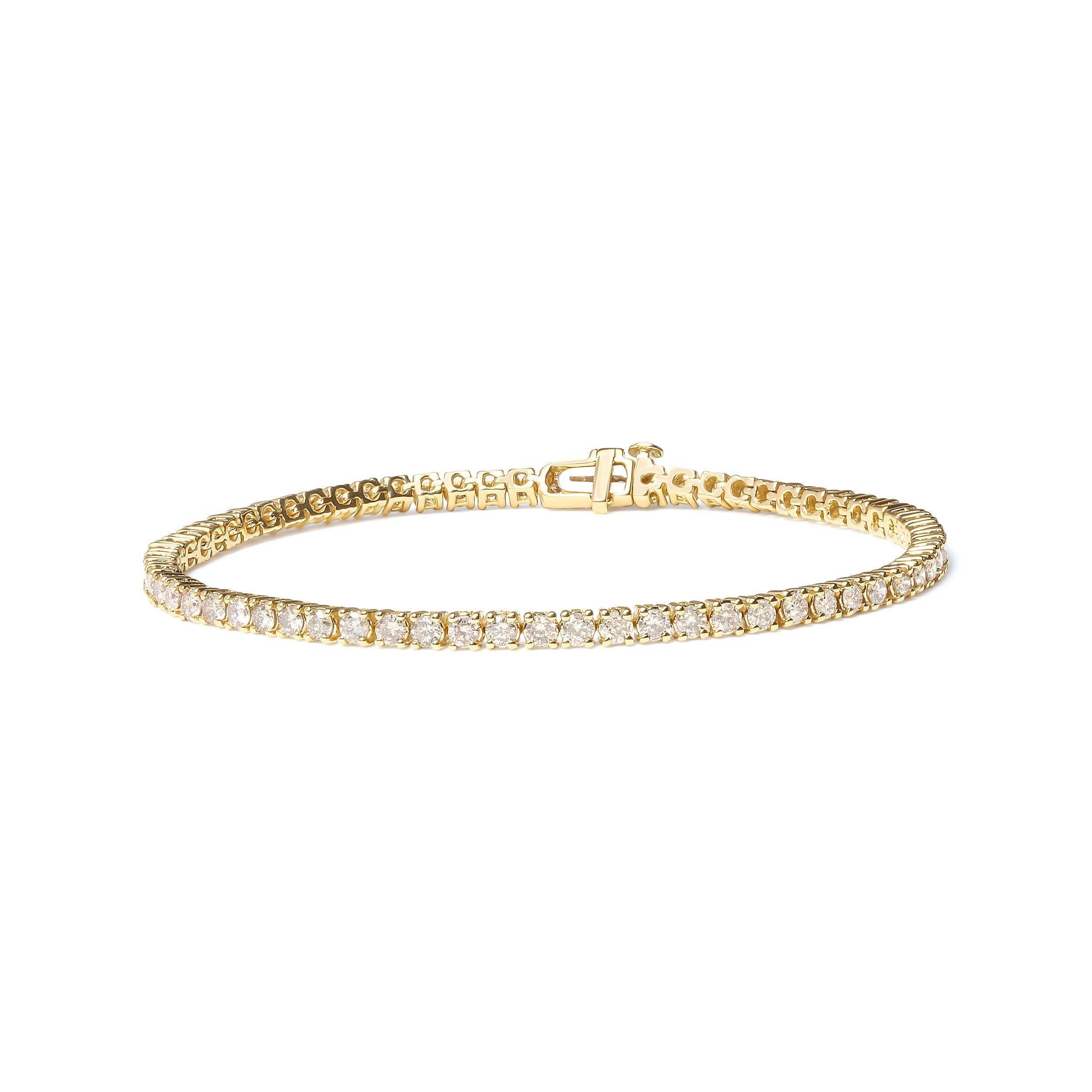 14K Yellow Gold 6.0 Cttw Classic 4-Prong Set Round Brilliant Cut Diamond Tennis Bracelet (K-L Color, VS2-SI1 Clarity) - 7.25"