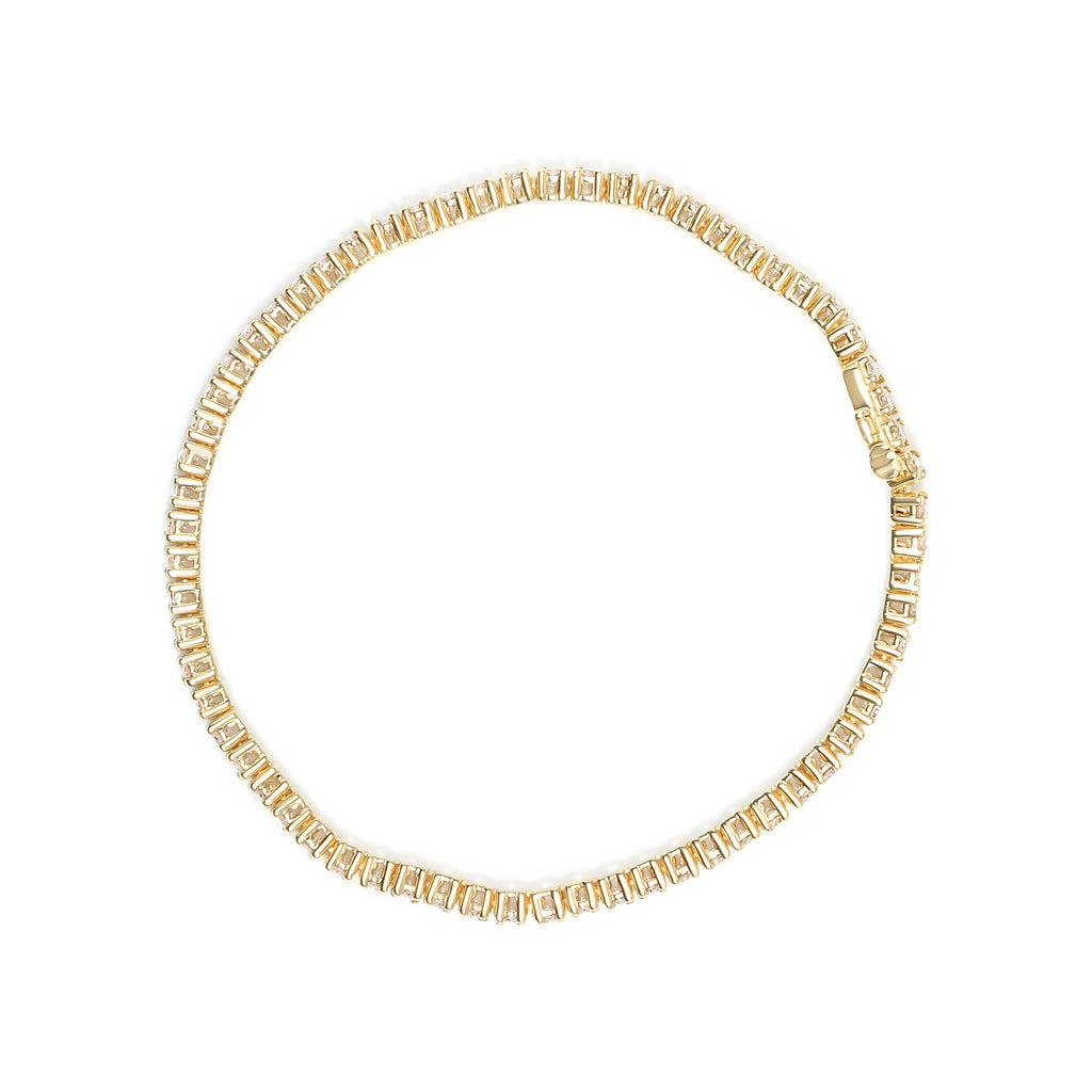 14K Yellow Gold 6.0 Cttw Classic 4-Prong Set Round Brilliant Cut Diamond Tennis Bracelet (K-L Color, VS2-SI1 Clarity) - 7.25"